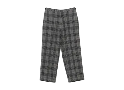 BEAMS IVY Trousers Wide Recycle Wool Plaid "Gray"