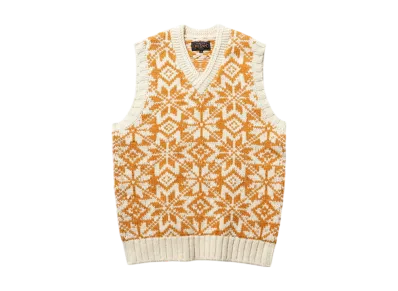 BEAMS Snow Pattern Vest 3G "Gold"