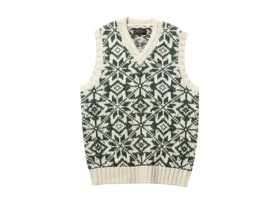 BEAMS Snow Pattern Vest 3G "Green"