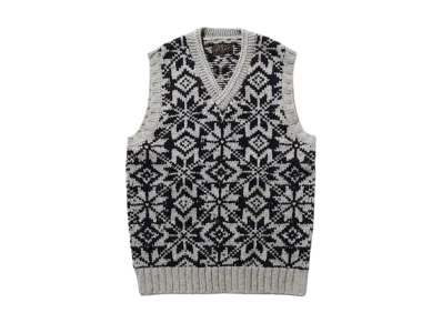BEAMS Snow Pattern Vest 3G "Navy"