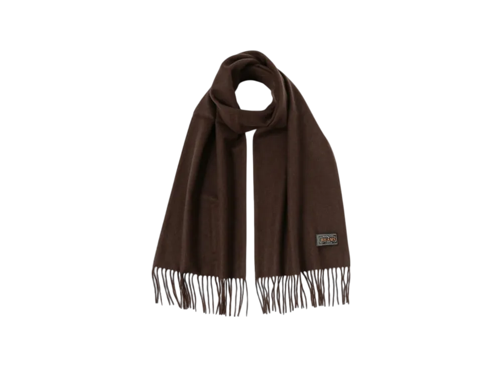 BEAMS Silk/Cashmere Reversible Stole "YellowBrown"
