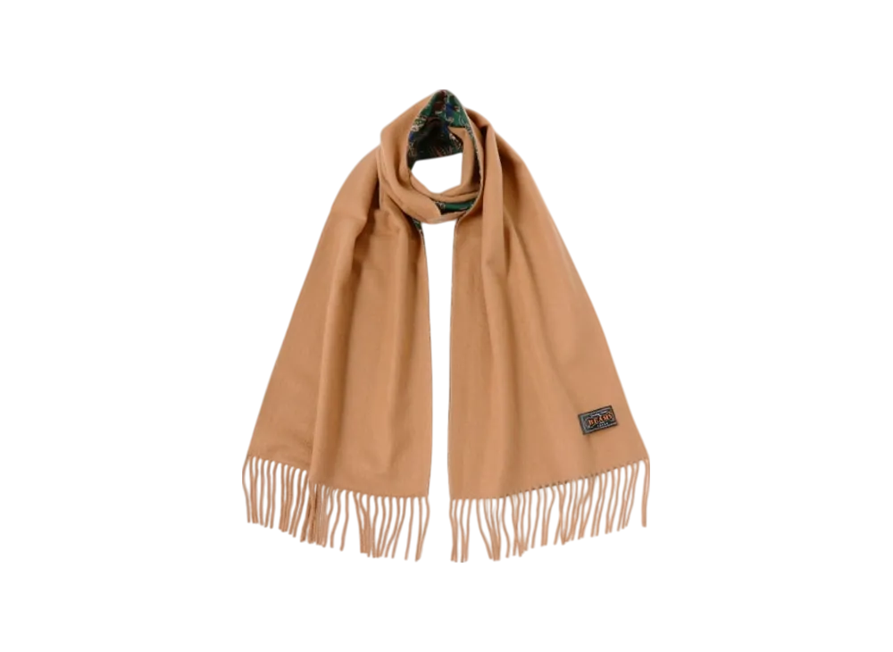 BEAMS Silk/Cashmere Reversible Stole "GreenBeige"