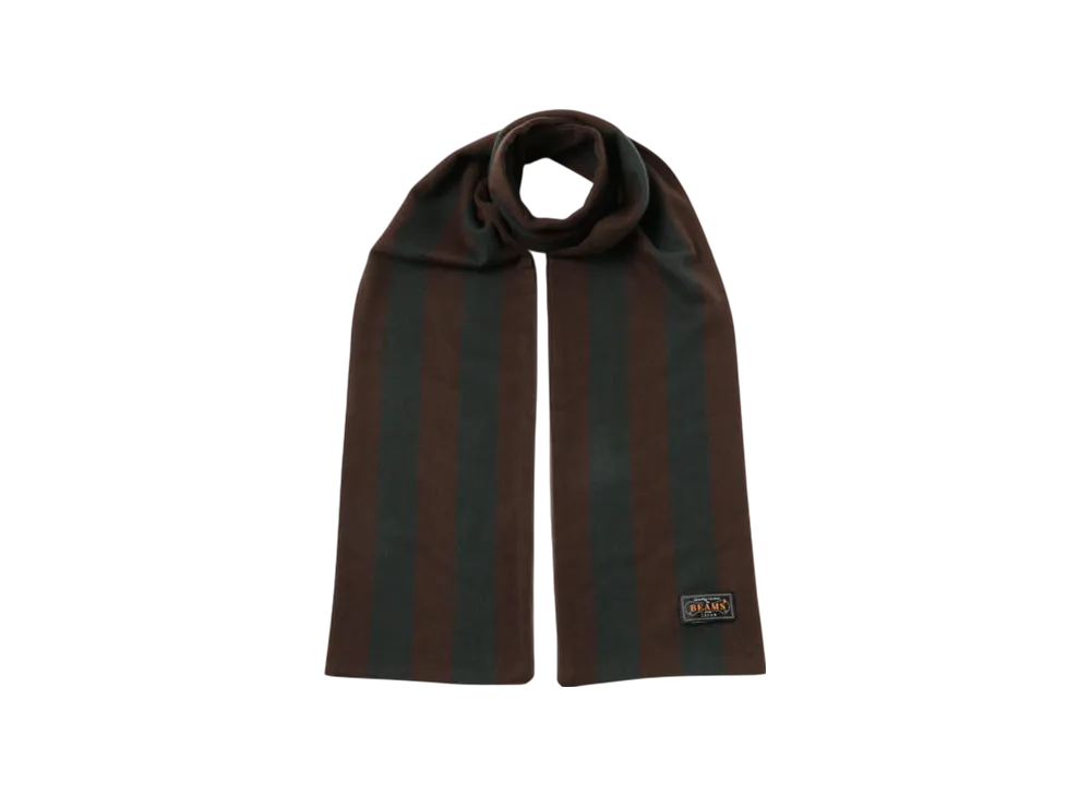 BEAMS Cashmere School Scarf "BrownGreen"