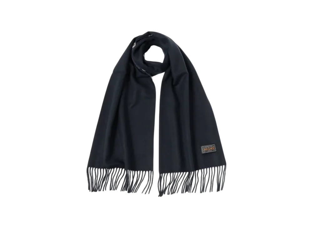 BEAMS Silk Cashmere Reversible Stole Geometric "Navy"