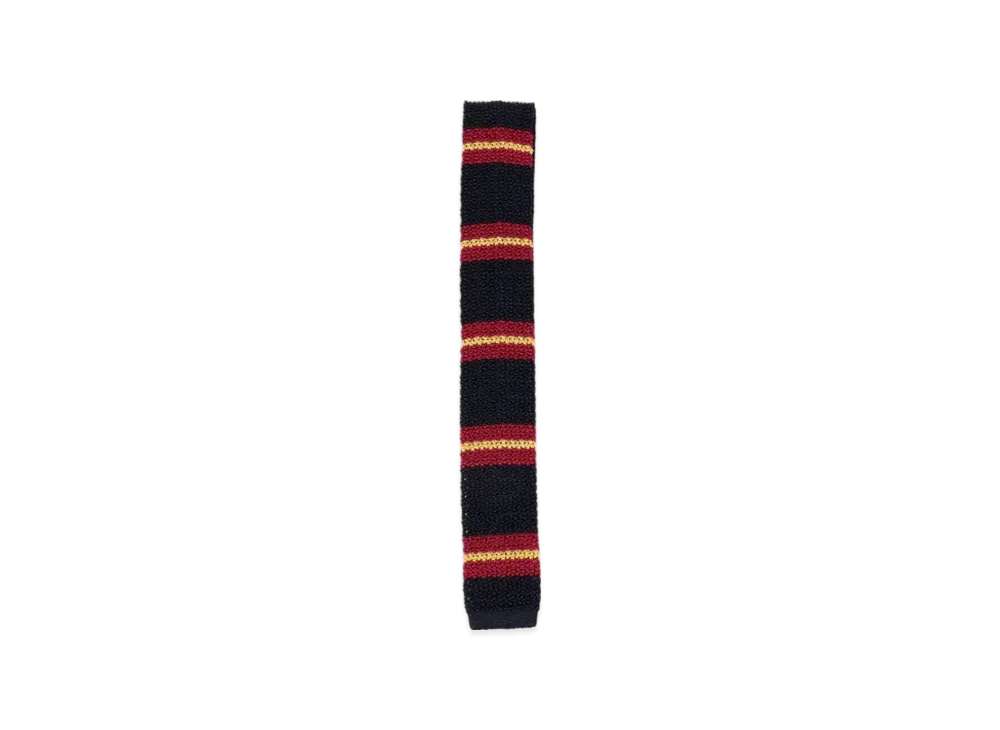 BEAMS Silk Knit Tie Stripe "Navy"