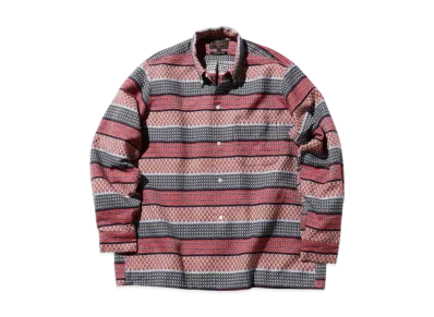 BEAMS Open B.D. Fine Pattern Jacquard Stripe "Navy"