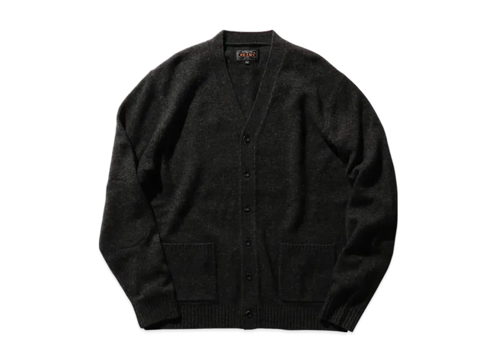 BEAMS Cardigan Elbow Patch 7G "ChacoalGray"
