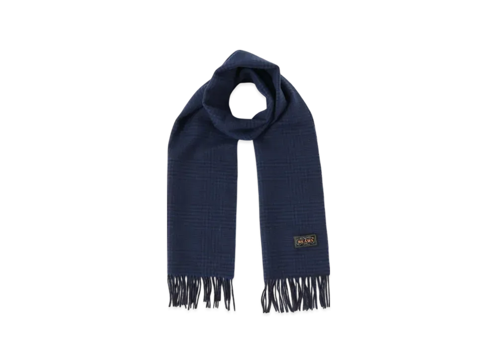 BEAMS Cashmere Scarf Reversible "Navy"