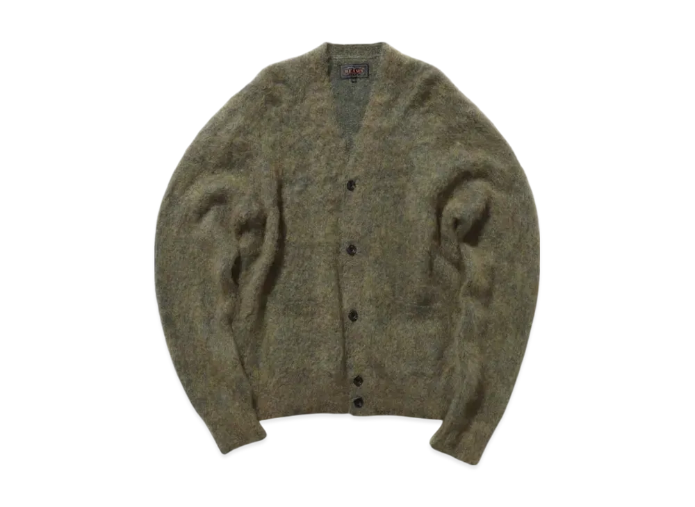 BEAMS Cardigan Stretch Mohair "Green"