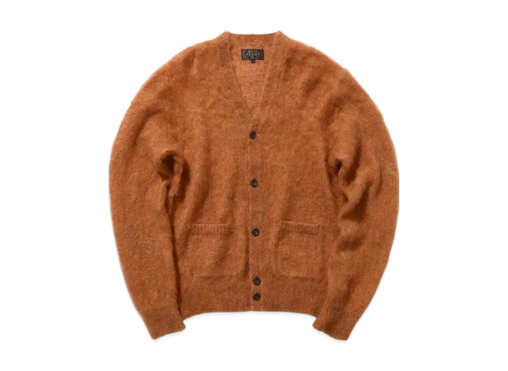 BEAMS Cardigan Stretch Mohair "Orange"