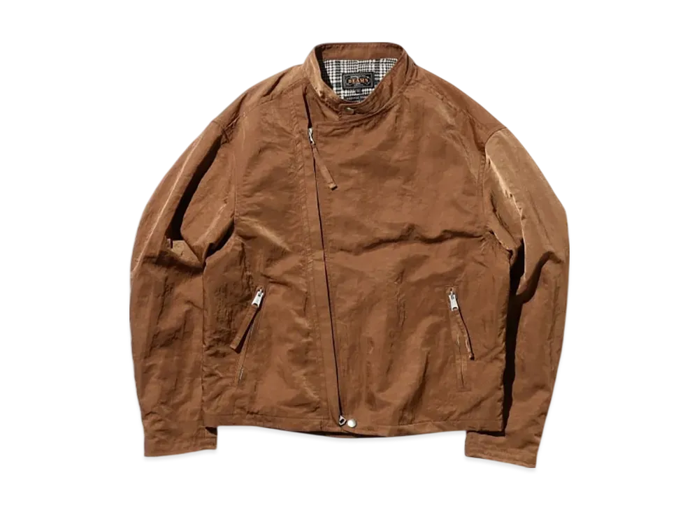 BEAMS Riders Jacket Nylon Satin "Brown"