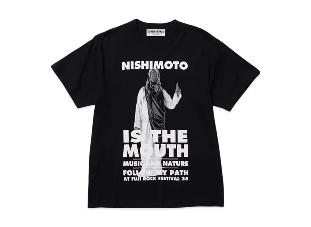 ビームス フジロックフェスティバル'25 ニシモトイズザマウス ミュージックTシャツ "ブラック"