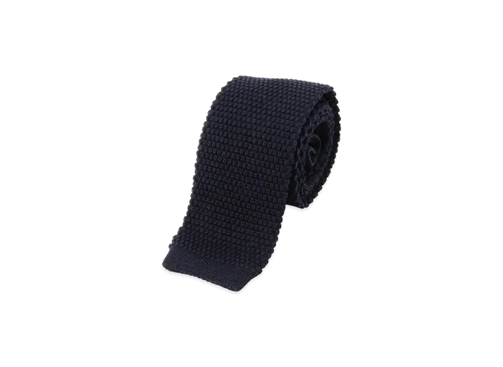 BEAMS Wool Knit Tie "Navy"
