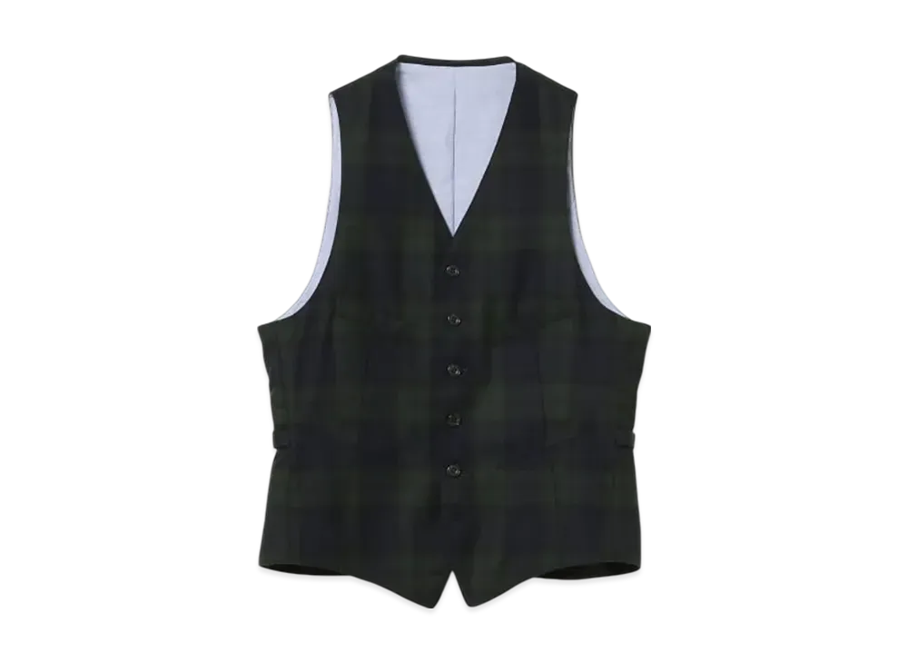 BEAMS Waistcoat Flannel "BlackWatch"