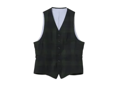 BEAMS Waistcoat Flannel "BlackWatch"