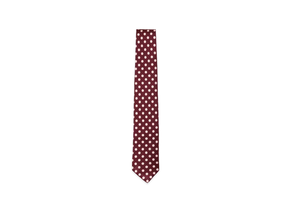 BEAMS Silk Tie Dot Print "WineBig"