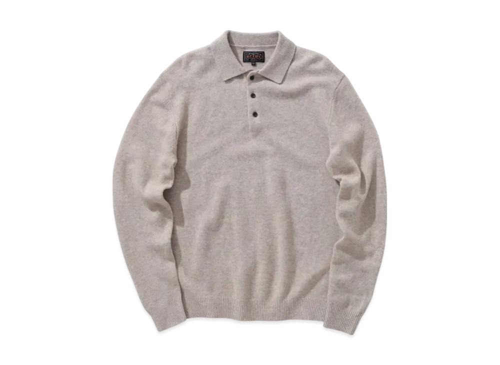 BEAMS Knit Polo 9G "Beige"