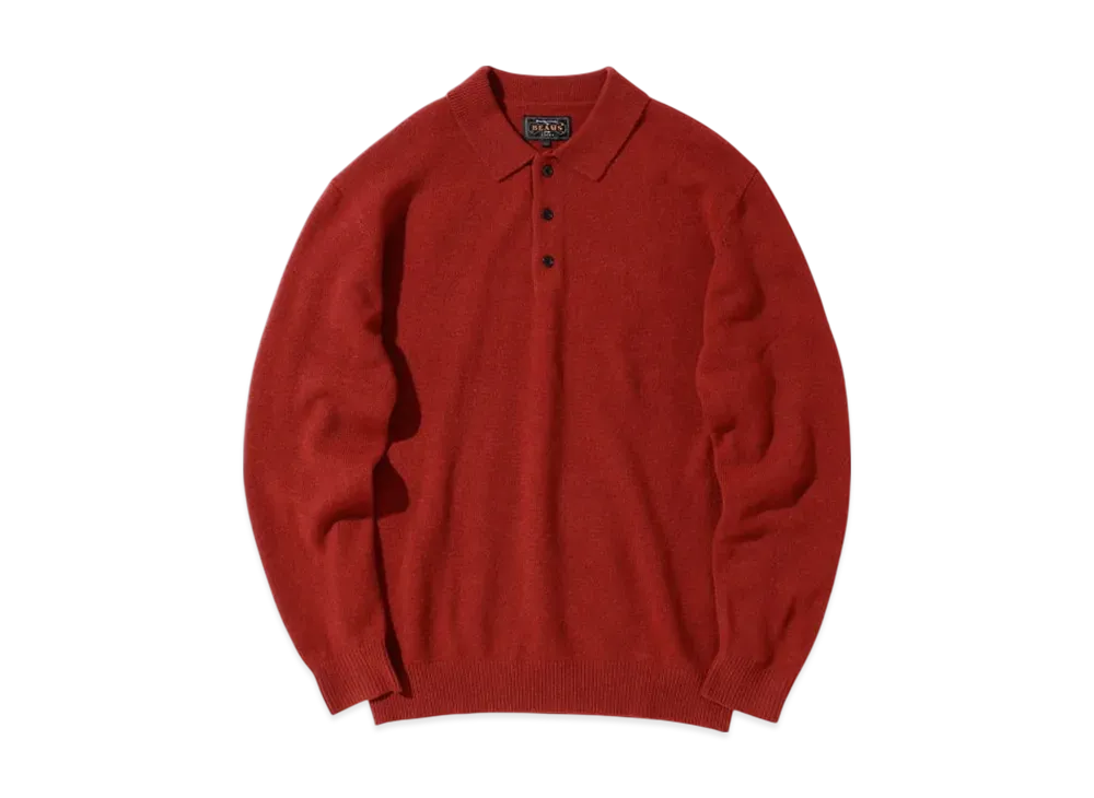 BEAMS Knit Polo 9G "Burgund"