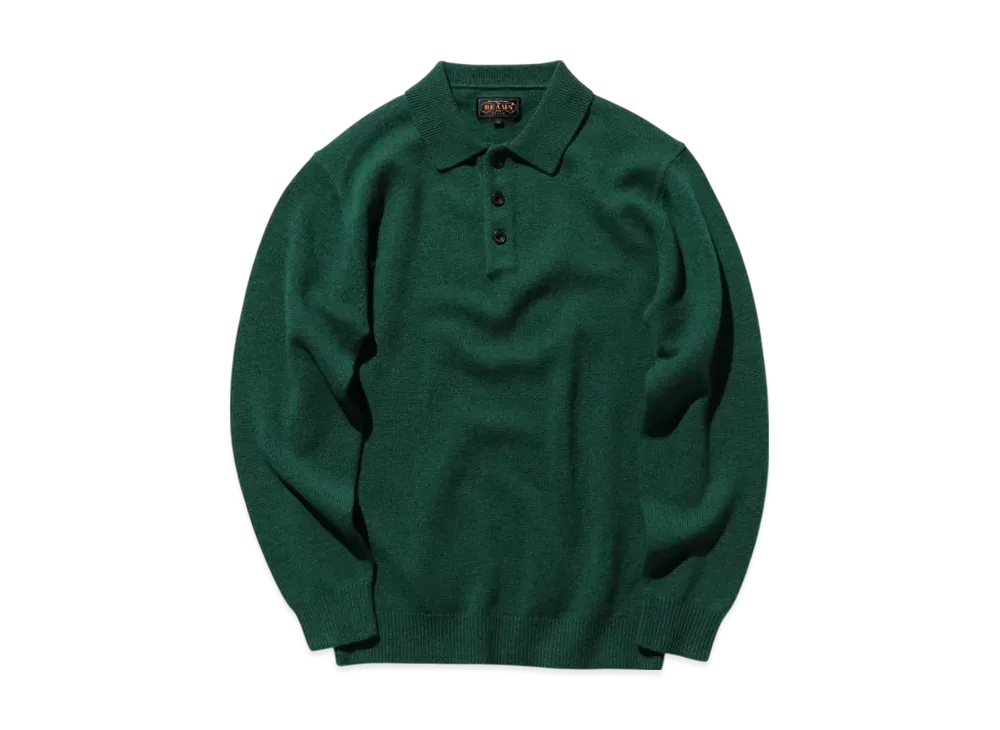 BEAMS Knit Polo 9G "BriteGreen"