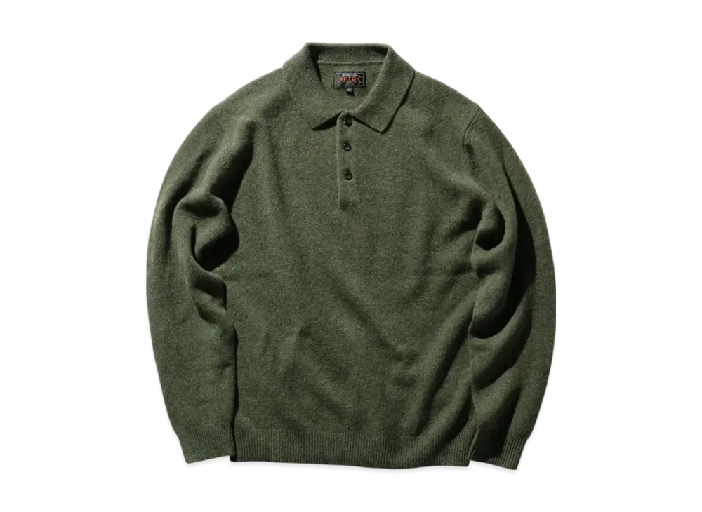 BEAMS Knit Polo 9G "Green"