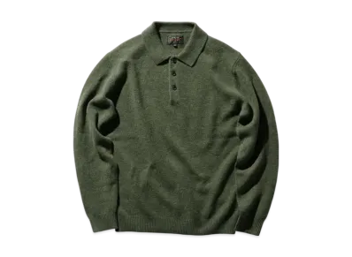 BEAMS Knit Polo 9G "Green"