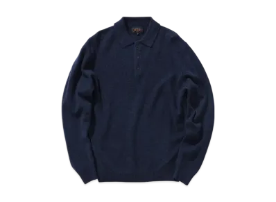 BEAMS Knit Polo 9G "Navy"