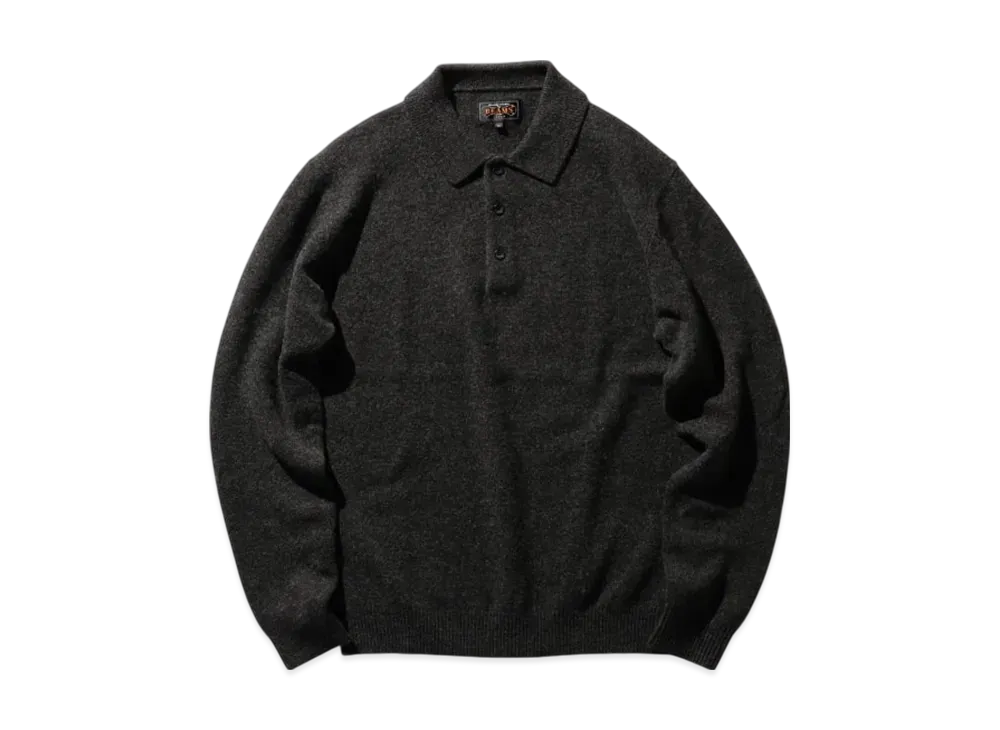 BEAMS Knit Polo 9G "ChacoalGray"