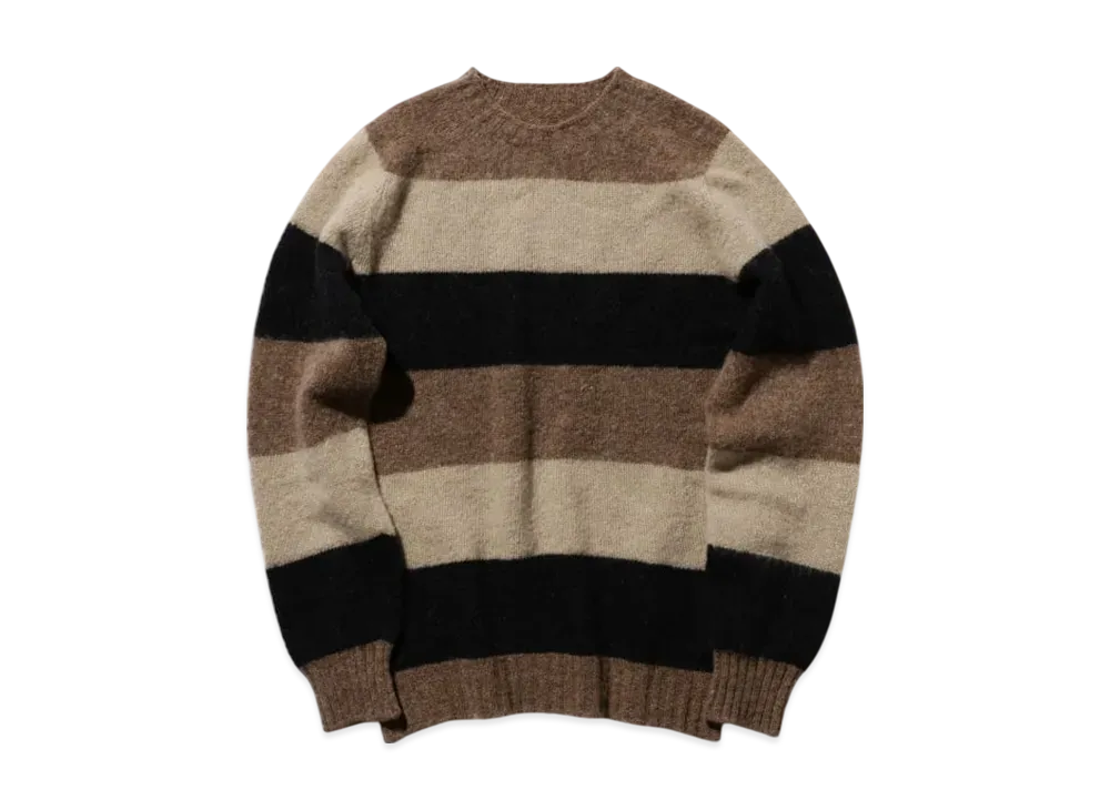 BEAMS Crew Stripe Shaggy "LightBrown"
