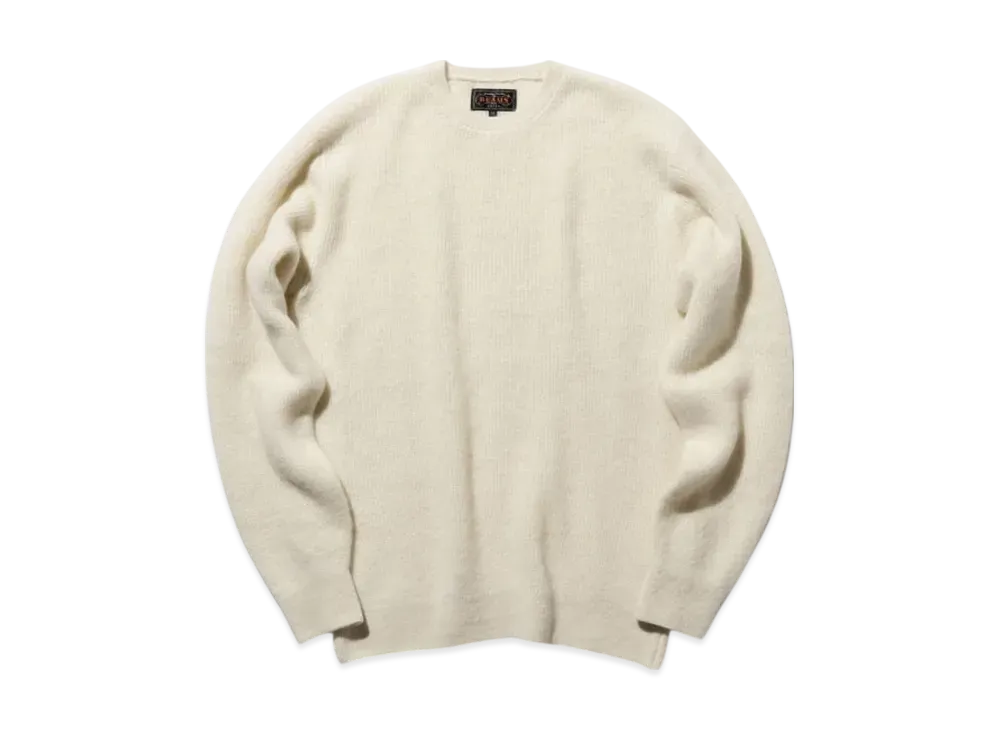 BEAMS Crew Garter Stitch 7G "White"