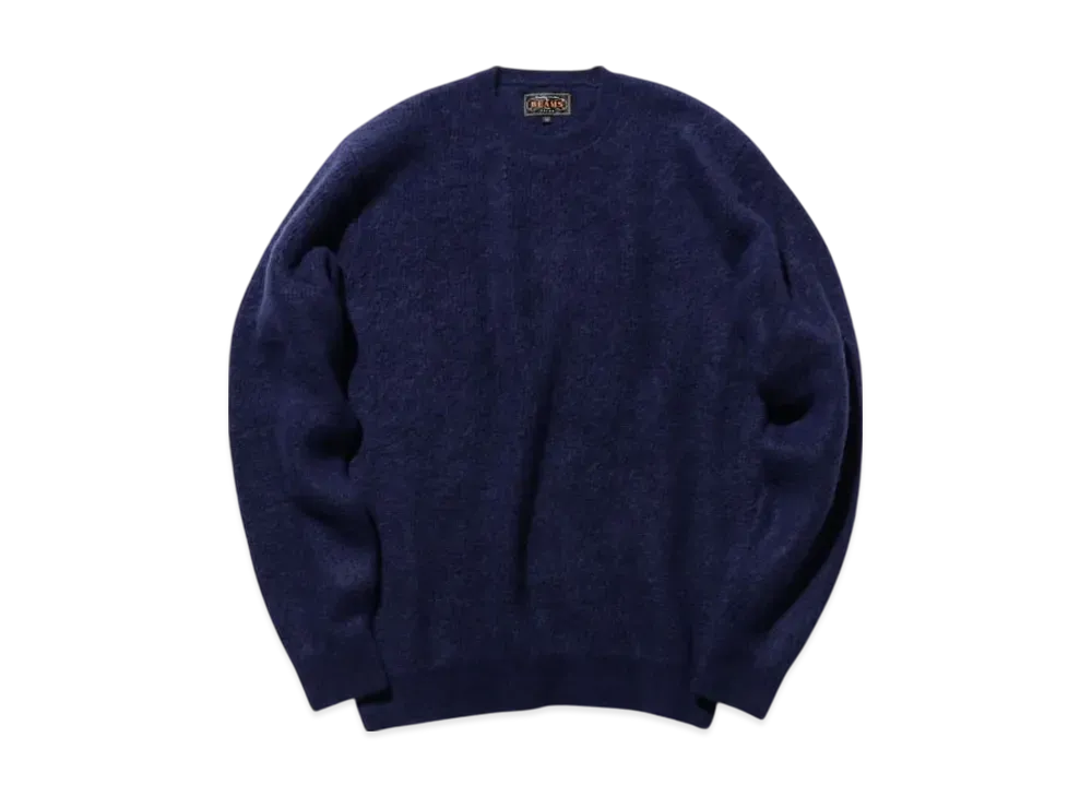 BEAMS Crew Garter Stitch 7G "Navy"