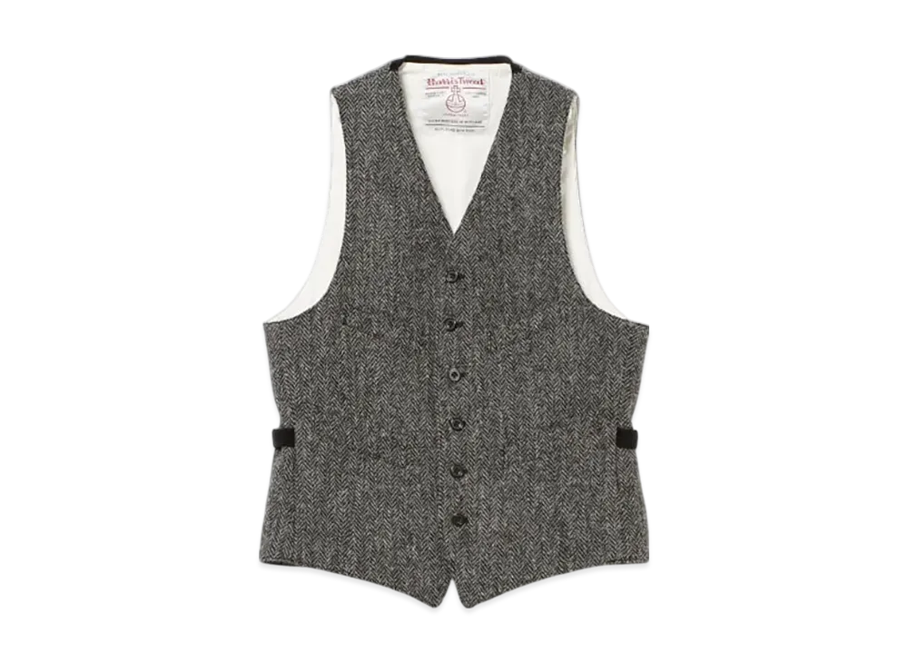 BEAMS Waistcoat Harris Tweed "Gray"