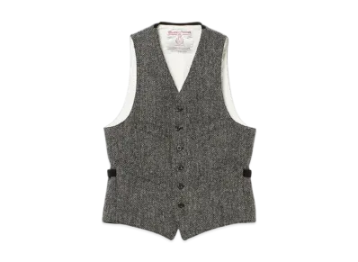 BEAMS Waistcoat Harris Tweed "Gray"