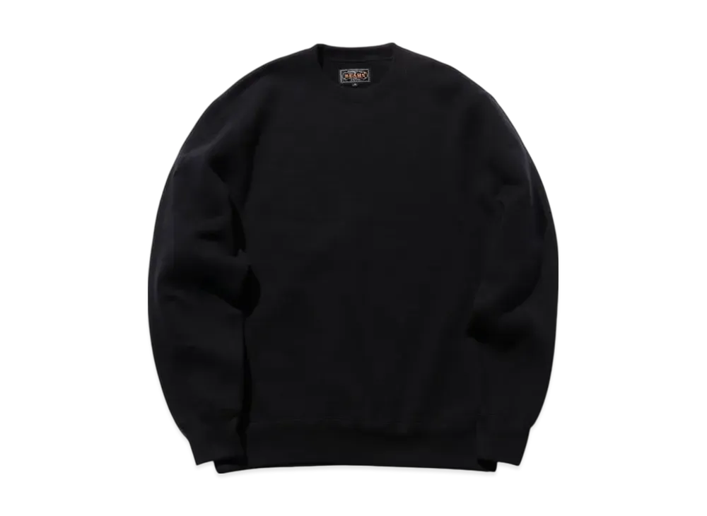 BEAMS Sweat Crew Raised Back "Black"