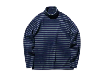 BEAMS High Neck Fraise Stripe "Navy"