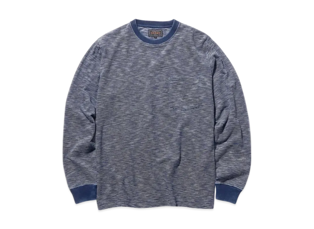 BEAMS Pocket Tee Indigo Slub Yarn "OneWash"