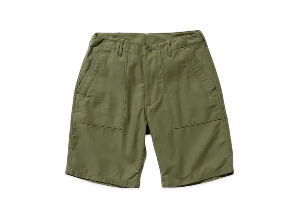 BEAMS MIL Utility Shorts Back Sateen "Olive"