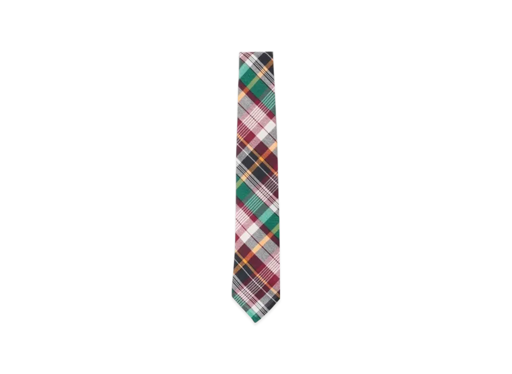BEAMS Madras Check Tie "Burgundy"