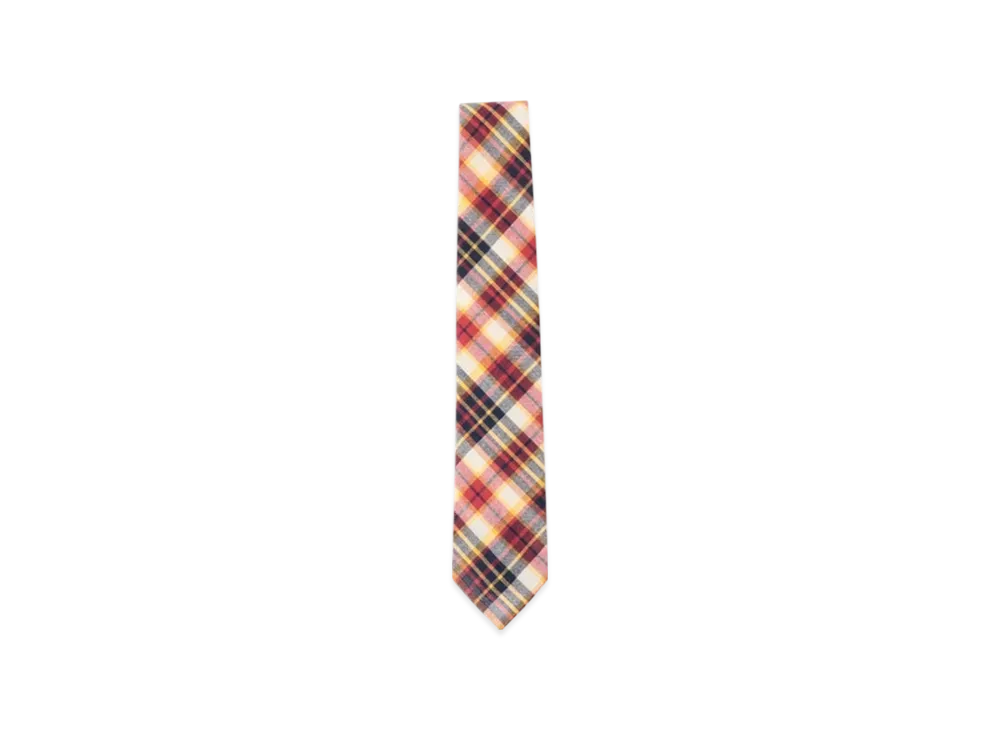 BEAMS Madras Check Tie "Red"