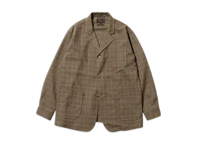 BEAMS 4B Cuffs Jacket TW Plaid "LightBrown"
