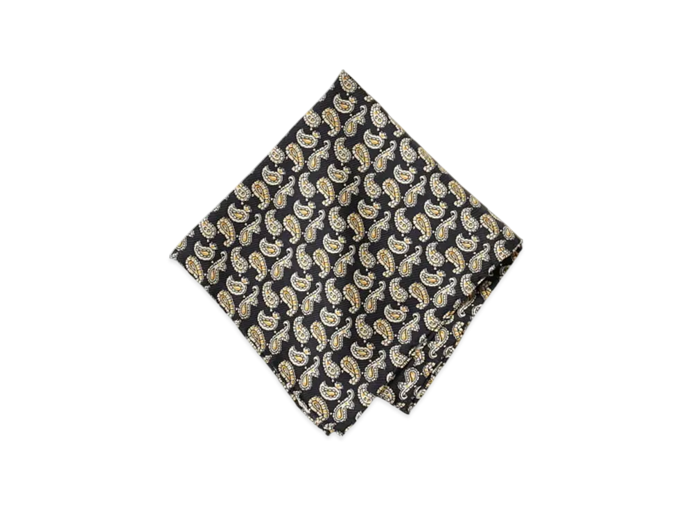 BEAMS BEAMS PLUS / Silk Mini Paisley Print Handkerchief "Navy"