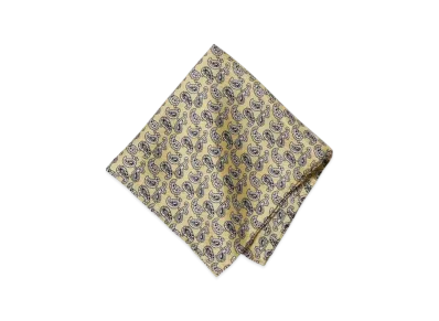 BEAMS BEAMS PLUS / Silk Mini Paisley Print Handkerchief "Yellow"