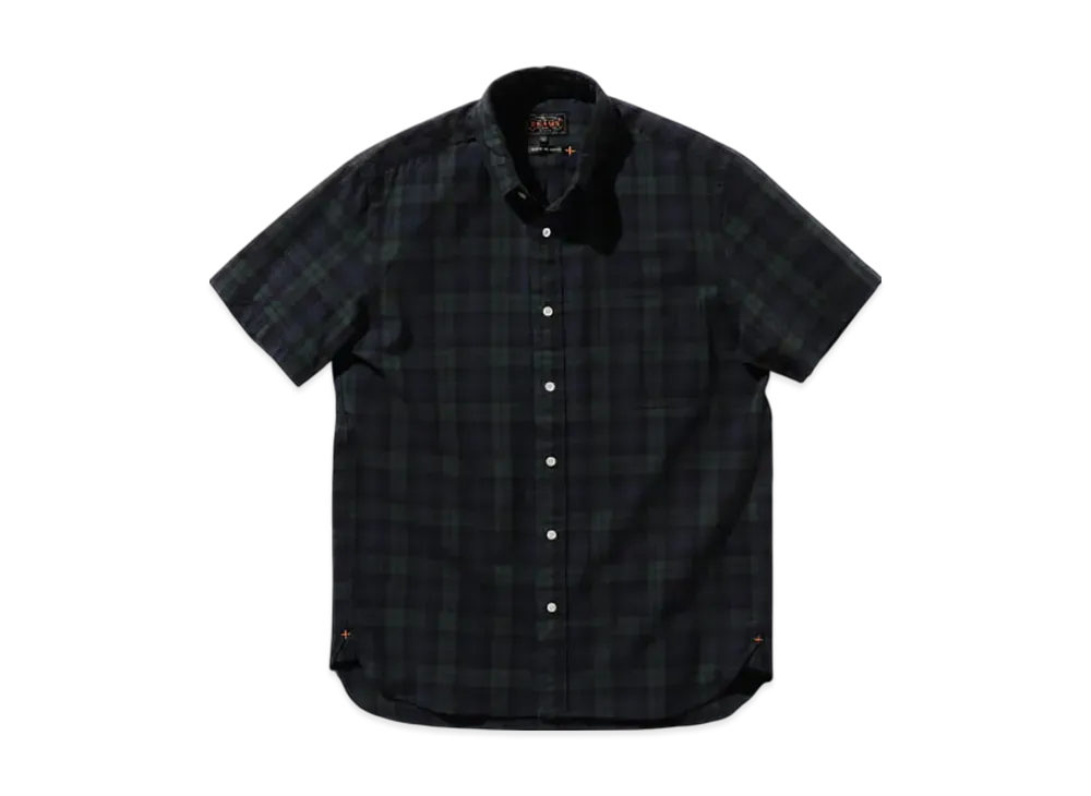 BEAMS B.D. Short Sleeve Indigo Yarn Tartan Check "Black"