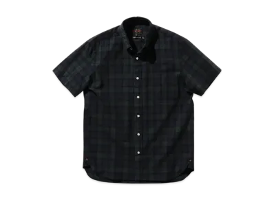 BEAMS B.D. Short Sleeve Indigo Yarn Tartan Check "Black"