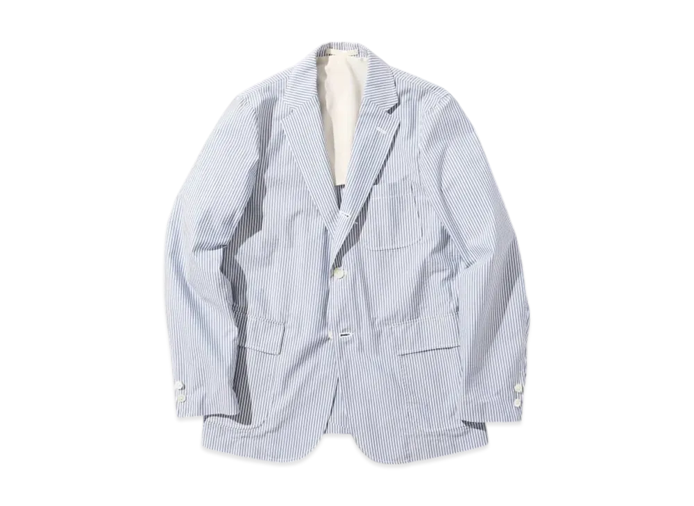 BEAMS 3B Jacket Seersucker "Blue"