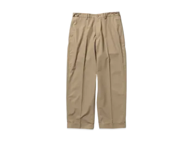BEAMS IVY Trousers Wide High Density Cotton "Beige"
