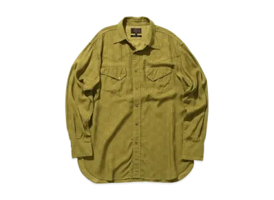 BEAMS Western Shirt Jacquard "Olive"