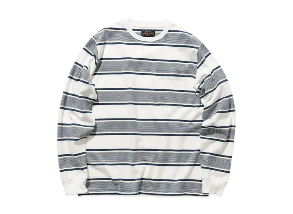 BEAMS Pocket Tee Wide Stripe "OffWhite"
