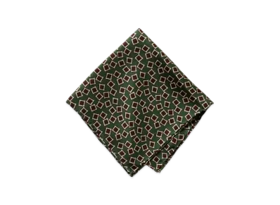 BEAMS BEAMS PLUS / Pocket Chief Square Fine Pattern Print "Green"