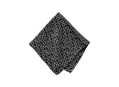 BEAMS BEAMS PLUS / Pocket Chief Square Fine Pattern Print "Navy"
