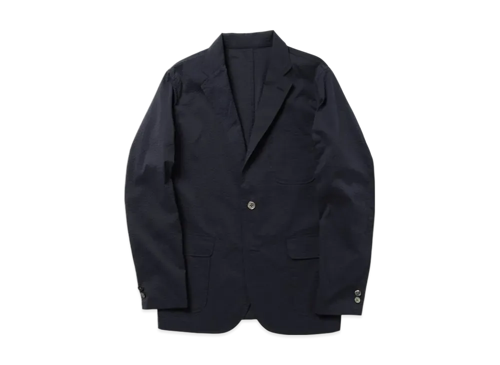 BEAMS 3B Shirt Jacket Coolmax Seersucker "Navy"